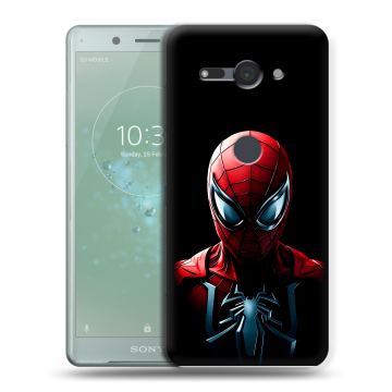 Силиконовый чехол на Sony Xperia XZ2 Compact с принтом Spiderman Человек паук Силиконовый чехол на Sony Xperia XZ2 Compact с принтом Spiderman Человек паук