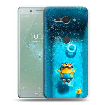 Силиконовый чехол на Sony Xperia XZ2 Compact с принтом Миньоны Силиконовый чехол на Sony Xperia XZ2 Compact с принтом Миньоны