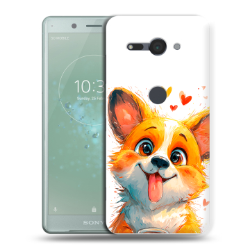 Силиконовый чехол на Sony Xperia XZ2 Compact с принтом корги Силиконовый чехол на Sony Xperia XZ2 Compact с принтом корги