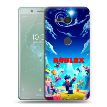 Силиконовый чехол на Sony Xperia XZ2 Compact с принтом Roblox Роблокс