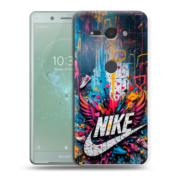 Силиконовый чехол на Sony Xperia XZ2 Compact с принтом Nike Найк