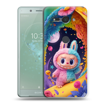 Силиконовый чехол на Sony Xperia XZ2 Compact с принтом Labubu Лабубу