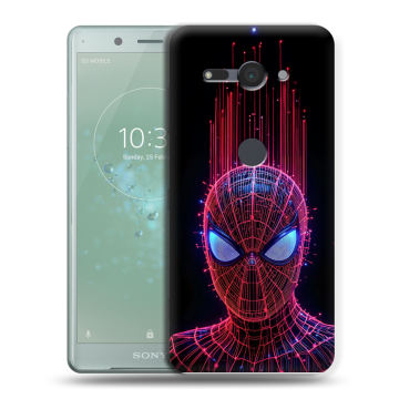 Силиконовый чехол на Sony Xperia XZ2 Compact с принтом Spiderman Человек паук Силиконовый чехол на Sony Xperia XZ2 Compact с принтом Spiderman Человек паук