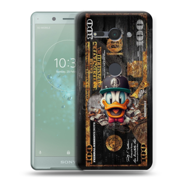 Силиконовый чехол на Sony Xperia XZ2 Compact с принтом Дональд Дак Доллар Силиконовый чехол на Sony Xperia XZ2 Compact с принтом Дональд Дак Доллар