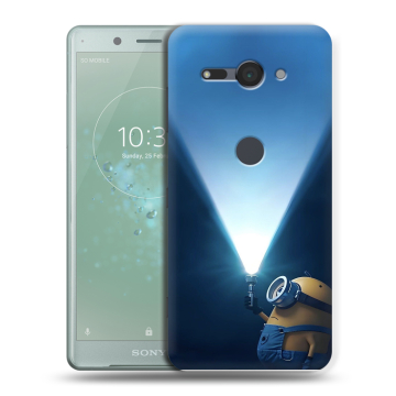 Силиконовый чехол на Sony Xperia XZ2 Compact с принтом Миньоны Силиконовый чехол на Sony Xperia XZ2 Compact с принтом Миньоны