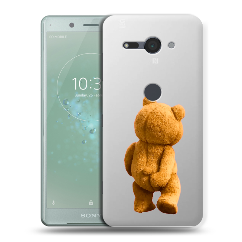 Силиконовый чехол на Sony Xperia XZ2 Compact с принтом Медведь Силиконовый чехол на Sony Xperia XZ2 Compact с принтом Медведь