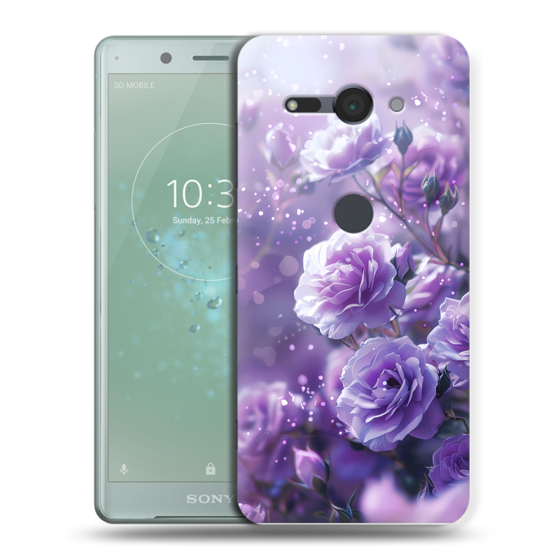 Силиконовый чехол на Sony Xperia XZ2 Compact с принтом Розы цветы Силиконовый чехол на Sony Xperia XZ2 Compact с принтом Розы цветы