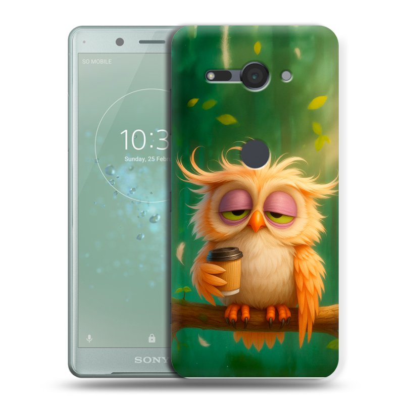 Пластиковый чехол на Sony Xperia XZ2 Compact с принтом сова Пластиковый чехол на Sony Xperia XZ2 Compact с принтом сова