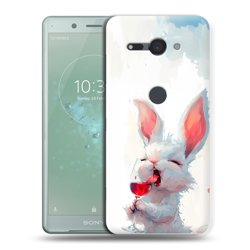 Пластиковый чехол на Sony Xperia XZ2 Compact с принтом кролик зайчик Пластиковый чехол на Sony Xperia XZ2 Compact с принтом кролик зайчик