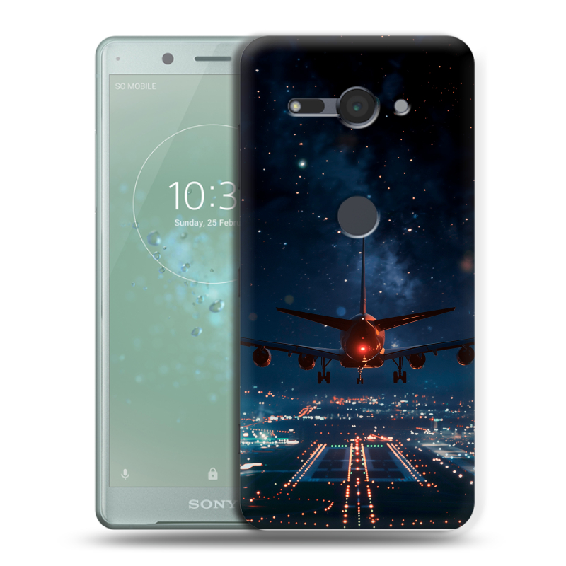Пластиковый чехол на Sony Xperia XZ2 Compact с принтом самолет Пластиковый чехол на Sony Xperia XZ2 Compact с принтом самолет