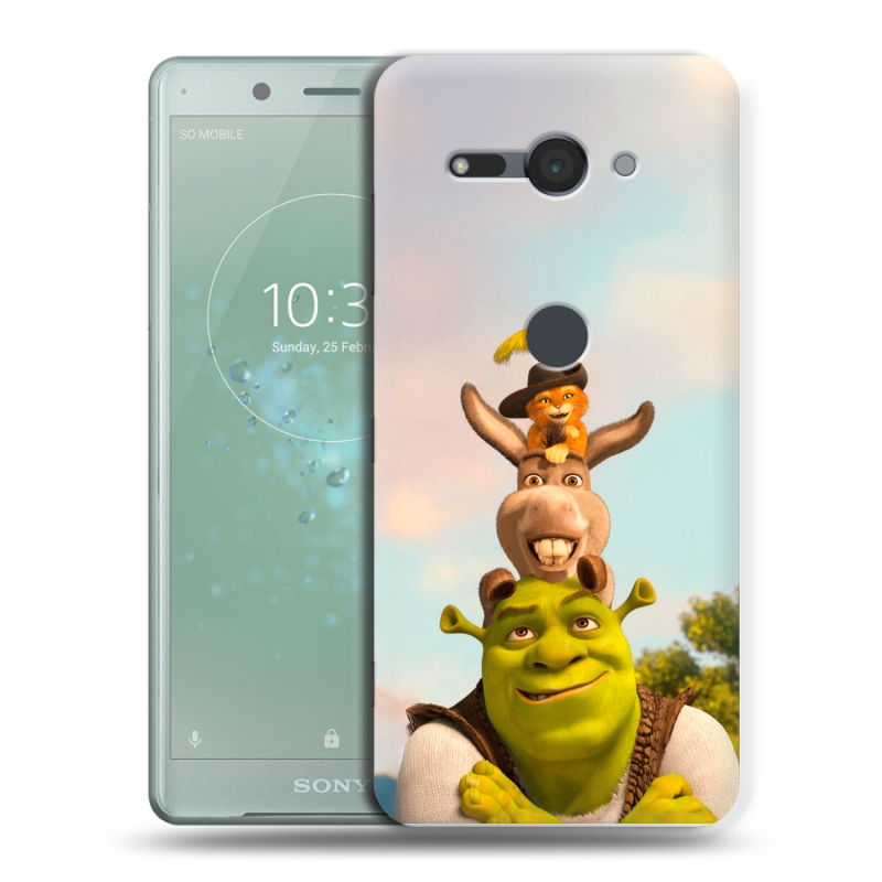 Силиконовый чехол на Sony Xperia XZ2 Compact с принтом Шрек Shrek Силиконовый чехол на Sony Xperia XZ2 Compact с принтом Шрек Shrek