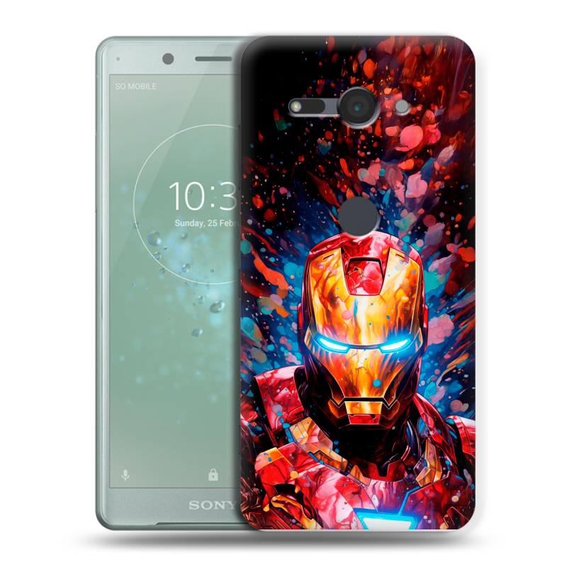 Силиконовый чехол на Sony Xperia XZ2 Compact с принтом Железный человек Ironman Силиконовый чехол на Sony Xperia XZ2 Compact с принтом Железный человек Ironman
