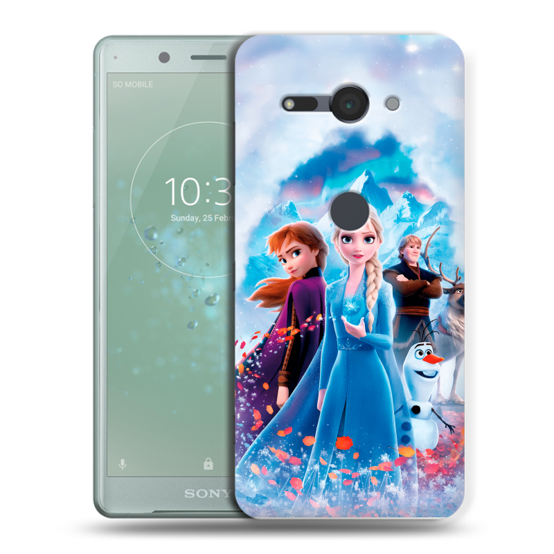 Пластиковый чехол на Sony Xperia XZ2 Compact с принтом Холодное сердце Frozen Пластиковый чехол на Sony Xperia XZ2 Compact с принтом Холодное сердце Frozen
