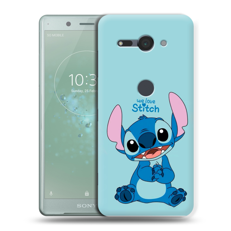 Пластиковый чехол на Sony Xperia XZ2 Compact с принтом Лило и Стич Пластиковый чехол на Sony Xperia XZ2 Compact с принтом Лило и Стич