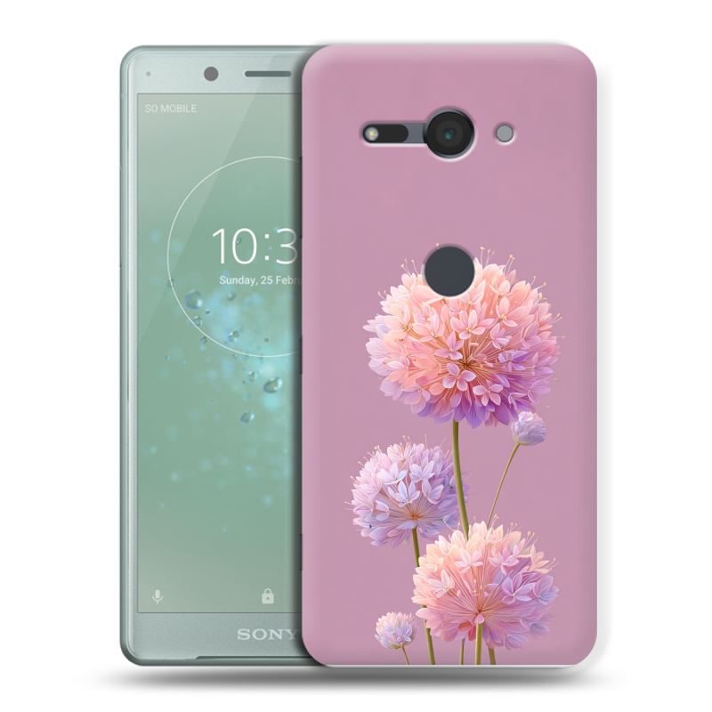 Силиконовый чехол на Sony Xperia XZ2 Compact с принтом Цветы Силиконовый чехол на Sony Xperia XZ2 Compact с принтом Цветы