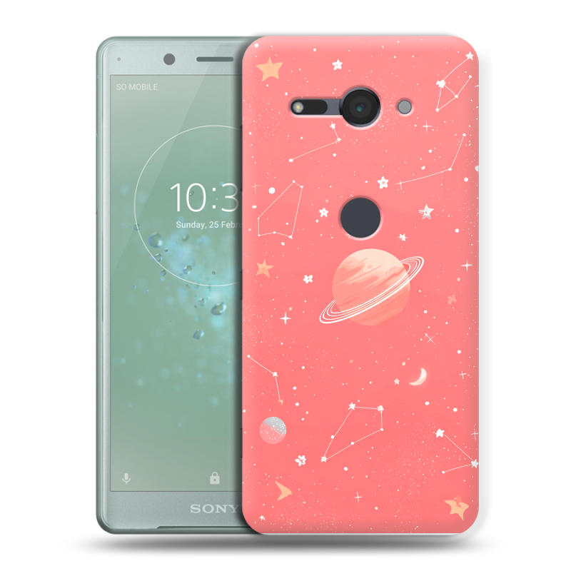 Пластиковый чехол на Sony Xperia XZ2 Compact с принтом Розовый космос Пластиковый чехол на Sony Xperia XZ2 Compact с принтом Розовый космос