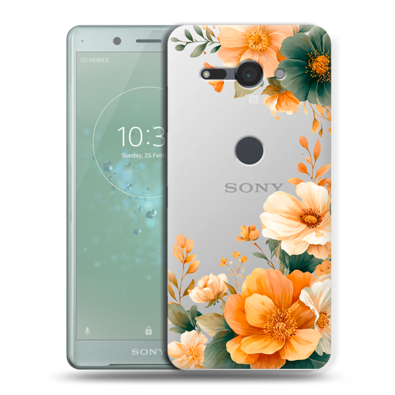 Пластиковый чехол на Sony Xperia XZ2 Compact с принтом Цветы принт Пластиковый чехол на Sony Xperia XZ2 Compact с принтом Цветы принт