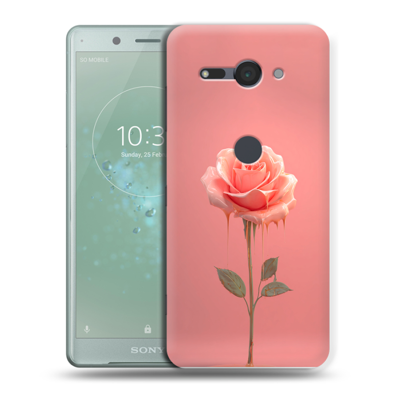 Силиконовый чехол на Sony Xperia XZ2 Compact с принтом Розовая роза Силиконовый чехол на Sony Xperia XZ2 Compact с принтом Розовая роза