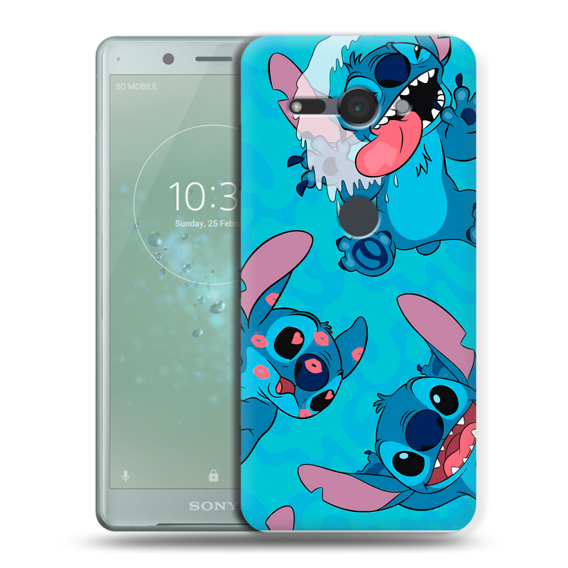 Пластиковый чехол на Sony Xperia XZ2 Compact с принтом Лило и Стич Пластиковый чехол на Sony Xperia XZ2 Compact с принтом Лило и Стич
