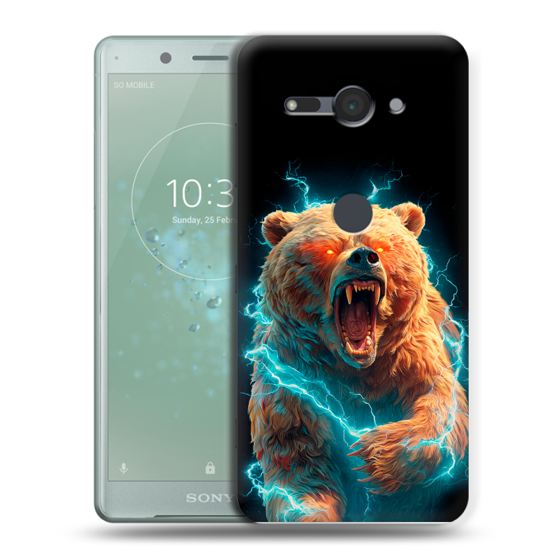 Пластиковый чехол на Sony Xperia XZ2 Compact с принтом Медведь Пластиковый чехол на Sony Xperia XZ2 Compact с принтом Медведь