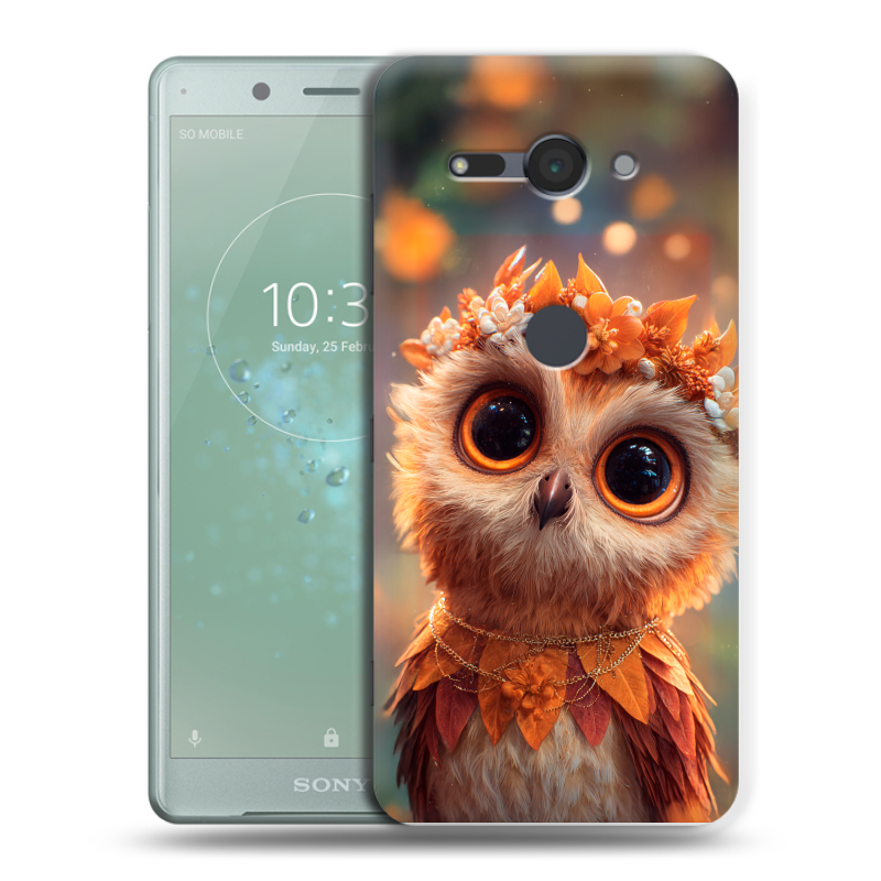 Пластиковый чехол на Sony Xperia XZ2 Compact с принтом Милая сова Пластиковый чехол на Sony Xperia XZ2 Compact с принтом Милая сова