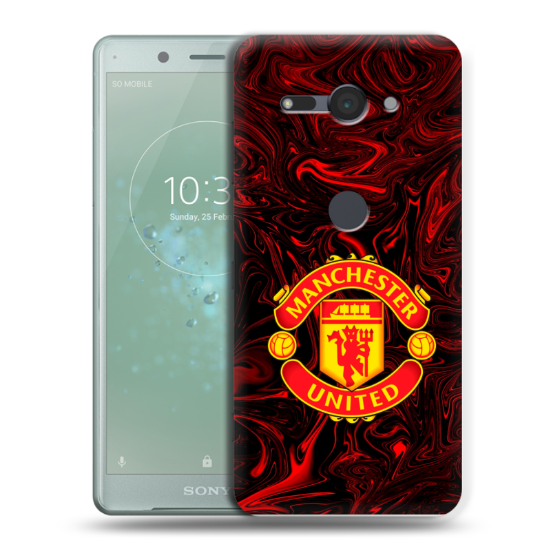 Силиконовый чехол на Sony Xperia XZ2 Compact с принтом Manchester United Силиконовый чехол на Sony Xperia XZ2 Compact с принтом Manchester United