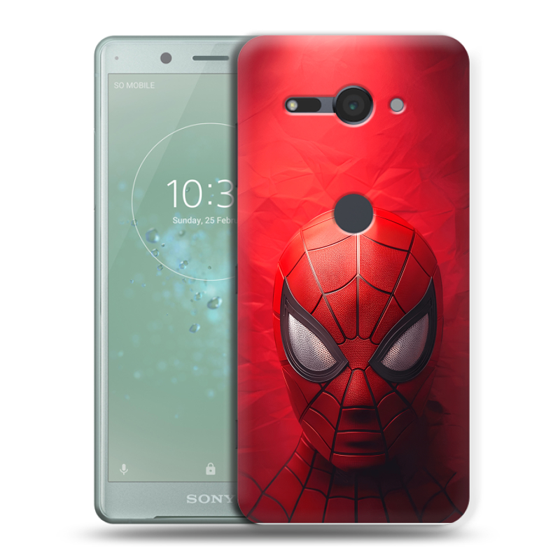 Силиконовый чехол на Sony Xperia XZ2 Compact с принтом Spiderman Человек паук Силиконовый чехол на Sony Xperia XZ2 Compact с принтом Spiderman Человек паук