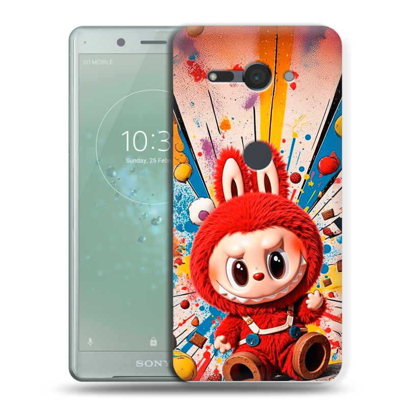 Пластиковый чехол на Sony Xperia XZ2 Compact с принтом Labubu Лабубу Пластиковый чехол на Sony Xperia XZ2 Compact с принтом Labubu Лабубу