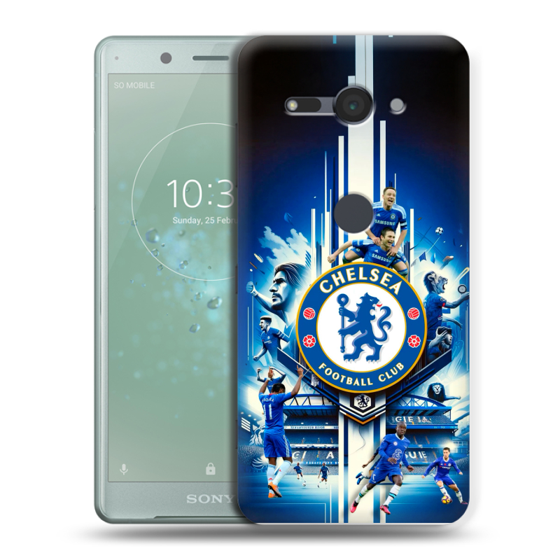Пластиковый чехол на Sony Xperia XZ2 Compact с принтом Chelsea Челси Пластиковый чехол на Sony Xperia XZ2 Compact с принтом Chelsea Челси