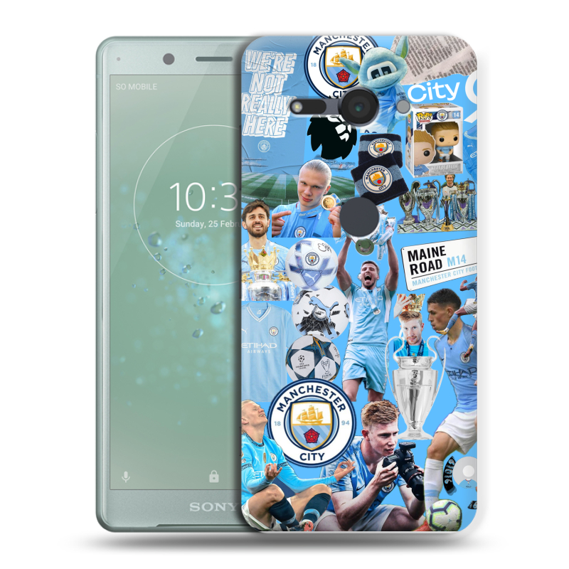 Силиконовый чехол на Sony Xperia XZ2 Compact с принтом Man City Манчестер Сити Силиконовый чехол на Sony Xperia XZ2 Compact с принтом Man City Манчестер Сити