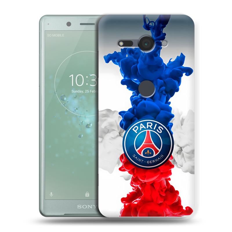 Силиконовый чехол на Sony Xperia XZ2 Compact с принтом PSG ПСЖ Силиконовый чехол на Sony Xperia XZ2 Compact с принтом PSG ПСЖ