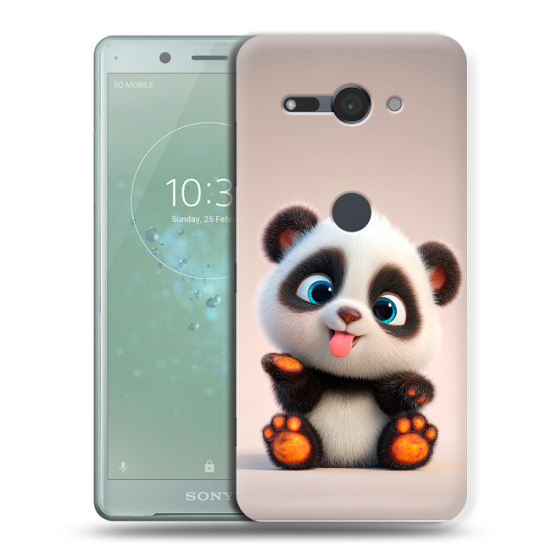 Пластиковый чехол на Sony Xperia XZ2 Compact с принтом милая панда Пластиковый чехол на Sony Xperia XZ2 Compact с принтом милая панда