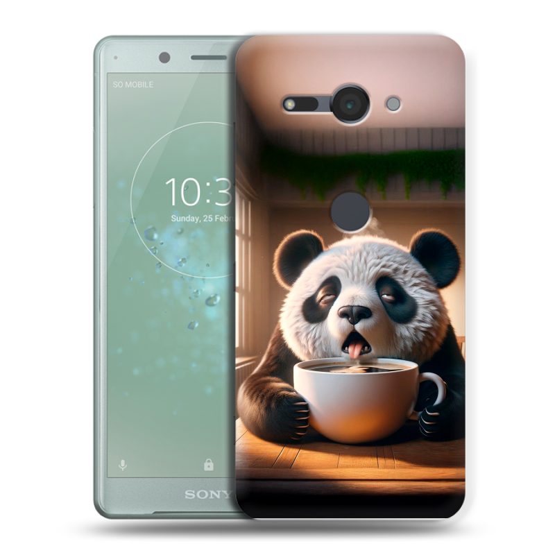 Силиконовый чехол на Sony Xperia XZ2 Compact с принтом смешная панда Силиконовый чехол на Sony Xperia XZ2 Compact с принтом смешная панда