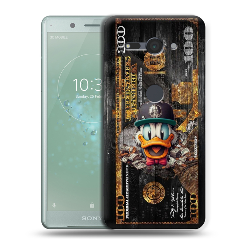 Пластиковый чехол на Sony Xperia XZ2 Compact с принтом Дональд Дак Доллар Пластиковый чехол на Sony Xperia XZ2 Compact с принтом Дональд Дак Доллар