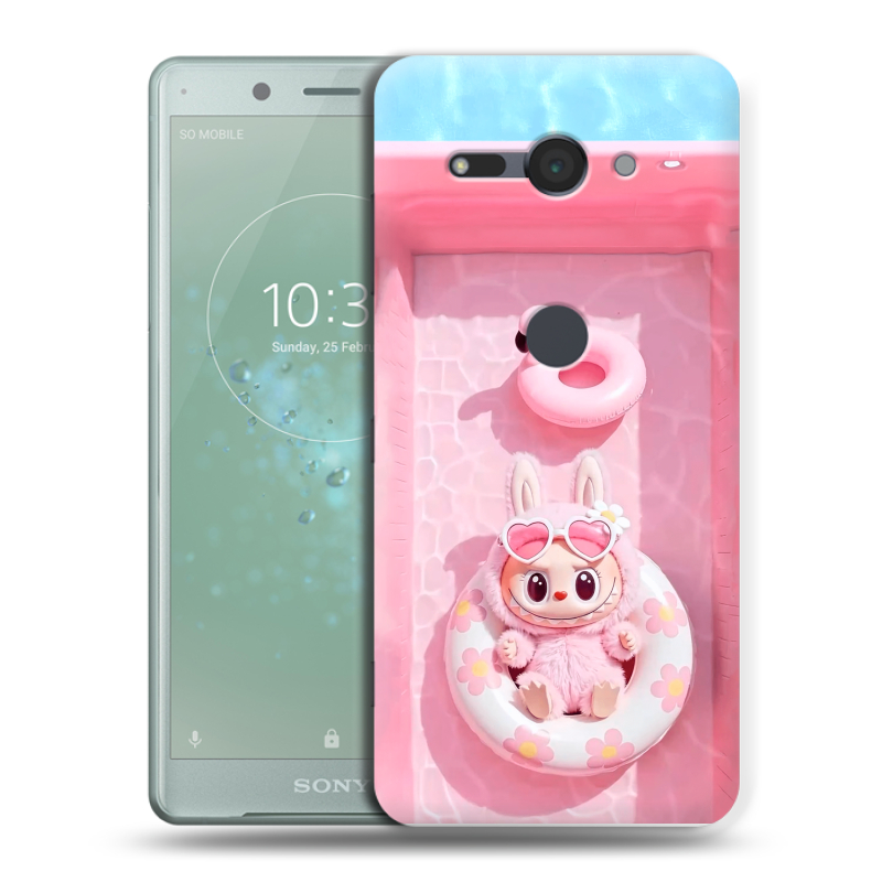 Пластиковый чехол на Sony Xperia XZ2 Compact с принтом Labubu Лабубу Пластиковый чехол на Sony Xperia XZ2 Compact с принтом Labubu Лабубу