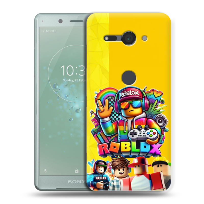 Пластиковый чехол на Sony Xperia XZ2 Compact с принтом Roblox Роблокс Пластиковый чехол на Sony Xperia XZ2 Compact с принтом Roblox Роблокс