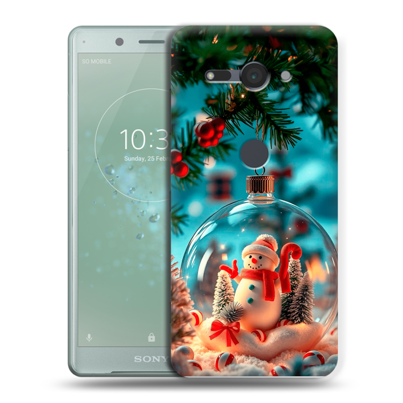Силиконовый чехол на Sony Xperia XZ2 Compact с принтом Новый год Силиконовый чехол на Sony Xperia XZ2 Compact с принтом Новый год