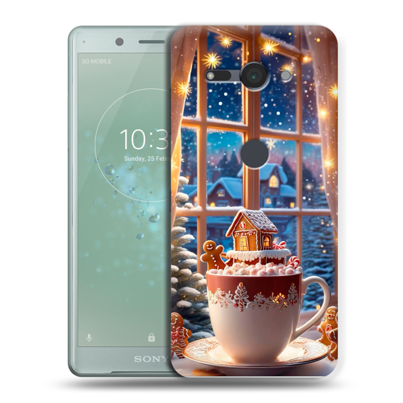 Силиконовый чехол на Sony Xperia XZ2 Compact с принтом Новый год Силиконовый чехол на Sony Xperia XZ2 Compact с принтом Новый год