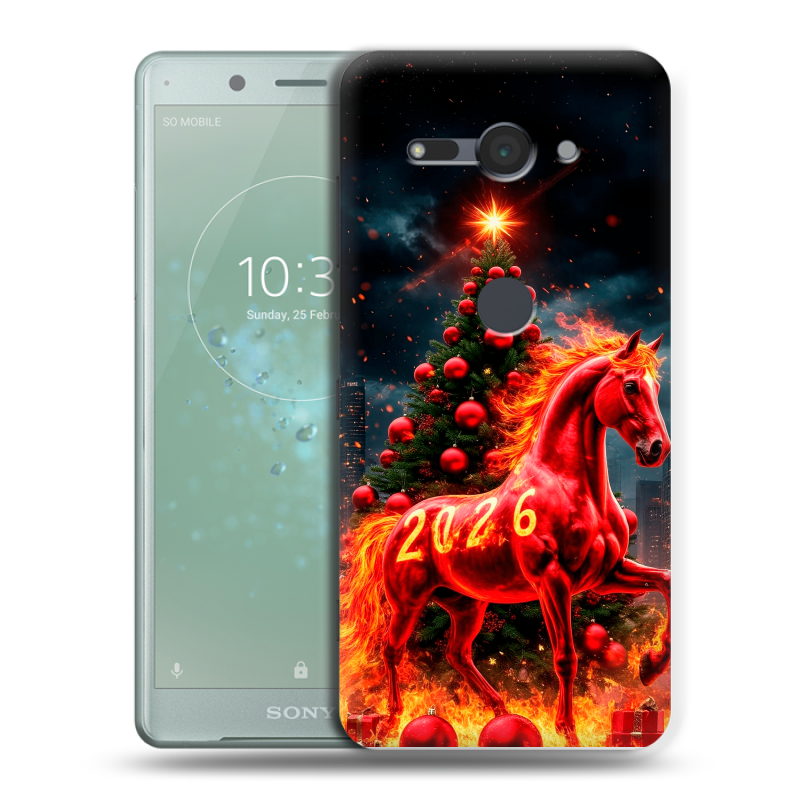 Силиконовый чехол на Sony Xperia XZ2 Compact с принтом Новый год Силиконовый чехол на Sony Xperia XZ2 Compact с принтом Новый год