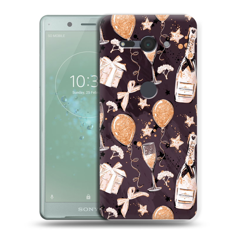 Пластиковый чехол на Sony Xperia XZ2 Compact с принтом Новый год Пластиковый чехол на Sony Xperia XZ2 Compact с принтом Новый год