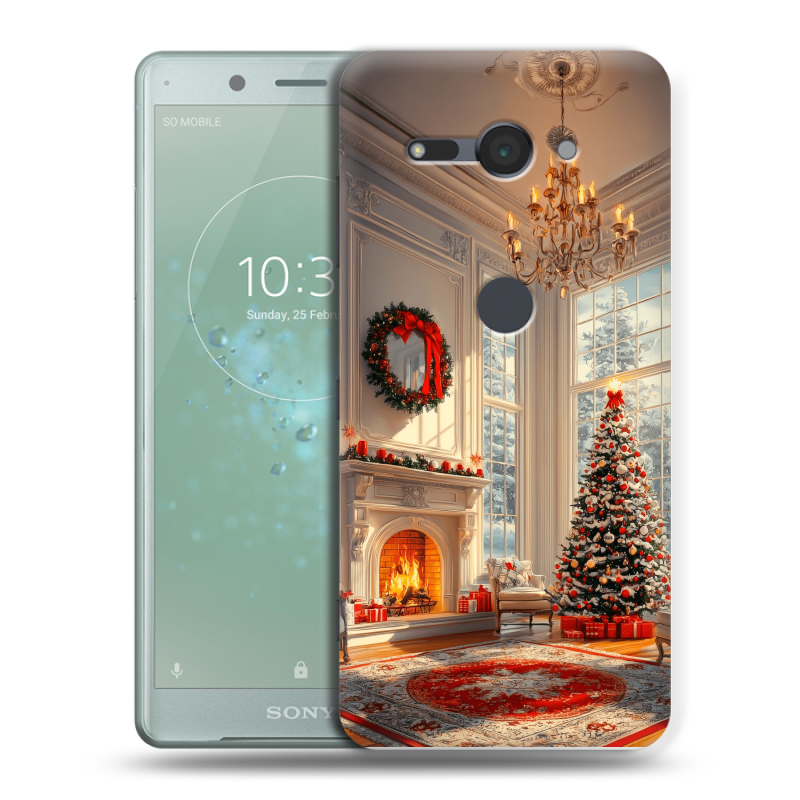 Силиконовый чехол на Sony Xperia XZ2 Compact с принтом Новый год Силиконовый чехол на Sony Xperia XZ2 Compact с принтом Новый год