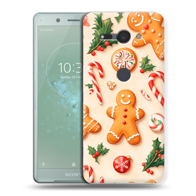 Пластиковый чехол на Sony Xperia XZ2 Compact с принтом Новый год Пластиковый чехол на Sony Xperia XZ2 Compact с принтом Новый год