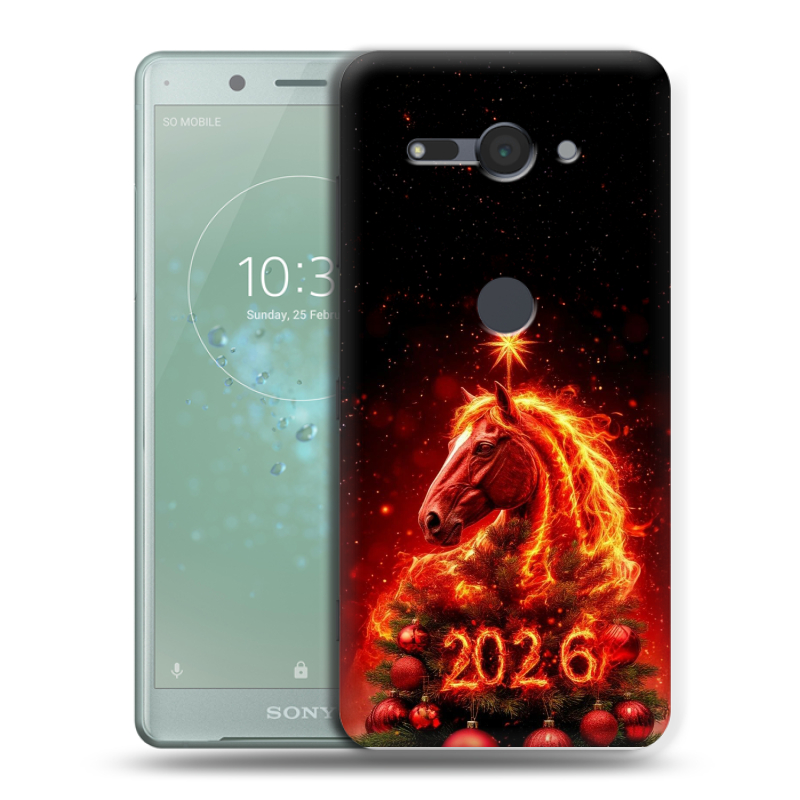 Силиконовый чехол на Sony Xperia XZ2 Compact с принтом Новый год Силиконовый чехол на Sony Xperia XZ2 Compact с принтом Новый год