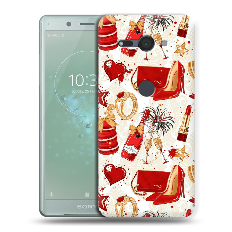 Силиконовый чехол на Sony Xperia XZ2 Compact с принтом Новый год Силиконовый чехол на Sony Xperia XZ2 Compact с принтом Новый год