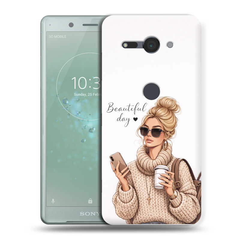 Силиконовый чехол на Sony Xperia XZ2 Compact с принтом женский Силиконовый чехол на Sony Xperia XZ2 Compact с принтом женский