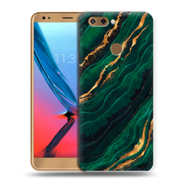 Силиконовый чехол на ZTE Blade V9 с принтом Мрамор зеленое золото Силиконовый чехол на ZTE Blade V9 с принтом Мрамор зеленое золото