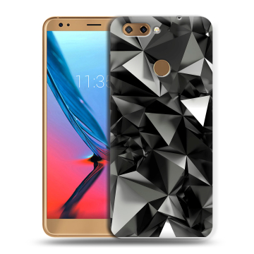 Силиконовый чехол на ZTE Blade V9 с принтом Черные кристаллы Силиконовый чехол на ZTE Blade V9 с принтом Черные кристаллы