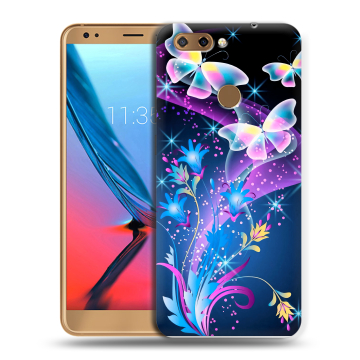 Силиконовый чехол на ZTE Blade V9 с принтом Бабочки