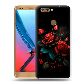 Силиконовый чехол на ZTE Blade V9 с принтом Розы красные
