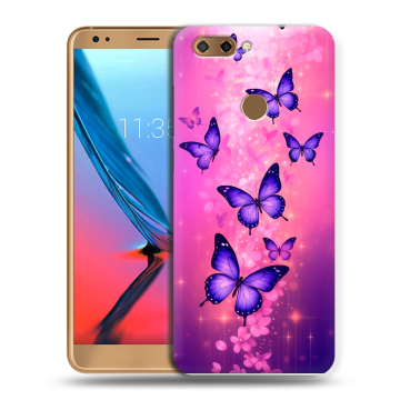 Силиконовый чехол на ZTE Blade V9 с принтом Бабочки